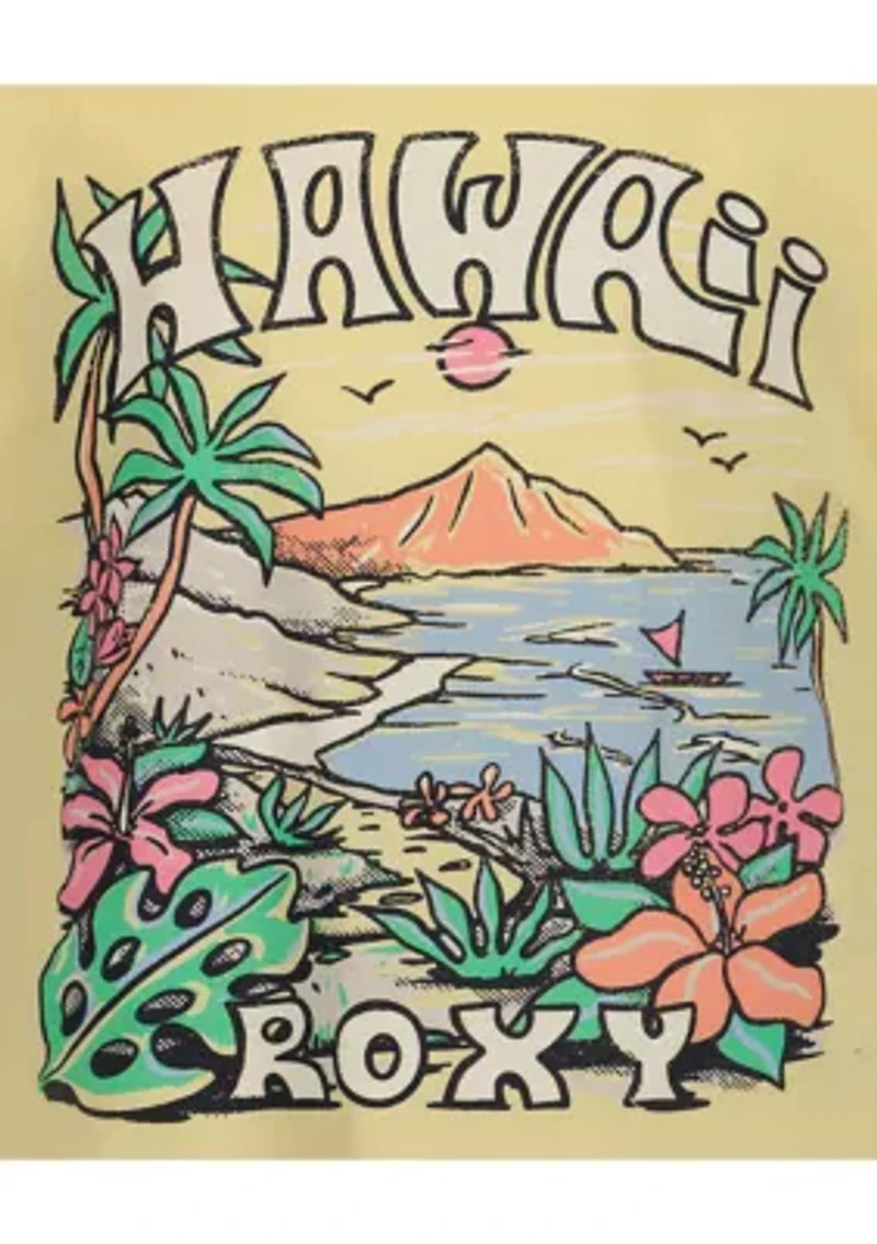 Girls 7-16 Hawaii Oversized Boyfriend Crew Neck Graphic T-Shirt