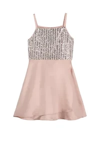 Girls 7-16 Sequin Bodice with Charmeuse Skirt Dress