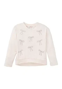 Girls 4-6x Long Sleeve Rhinestone Bow T-Shirt