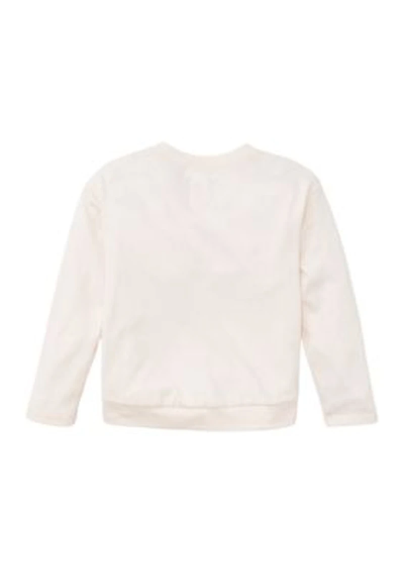 Girls 4-6x Long Sleeve Rhinestone Bow T-Shirt