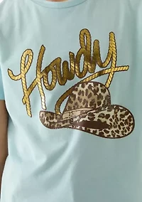 Girls 7-16 Short Sleeve Howdy Graphic T-Shirt