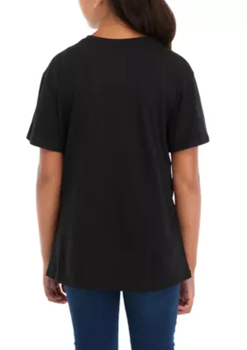 Girls 7-16 Long Sleeve Wednesday Umbrella Silhouette Graphic T-Shirt
