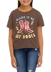 Girls 7-16 Western Rhinestone Boxy Graphic T-Shirt