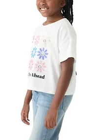 Girls 7-16 Drop Shoulder Happy Days Ahead Graphic T-Shirt