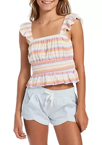 Girls 7-16 Springtime Dream Printed Knit Top