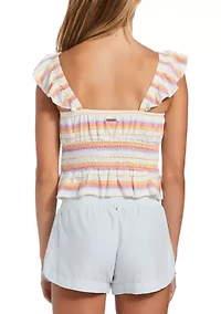 Girls 7-16 Springtime Dream Printed Knit Top