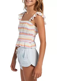 Girls 7-16 Springtime Dream Printed Knit Top