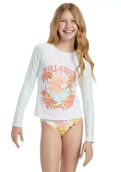 Girls 7-16 Logo Graphic Rash Guard Swim Shirt
