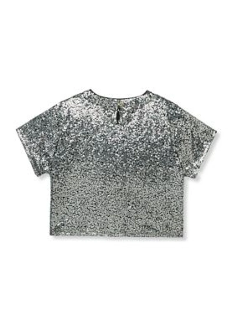 Girls 7-16 Sequin Mesh Boxy T-Shirt