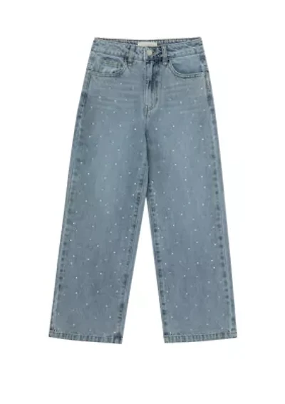 Girls 7-16 Embellished Wide Leg Denim Jeans