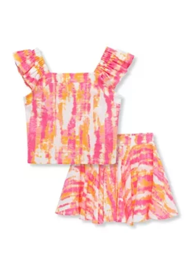 Girls 7-16 Printed Skirt Set