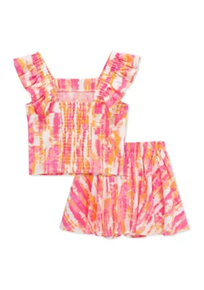 Girls 7-16 Printed Skirt Set