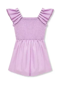 Girls 7-16 Flutter Sleeve Romper