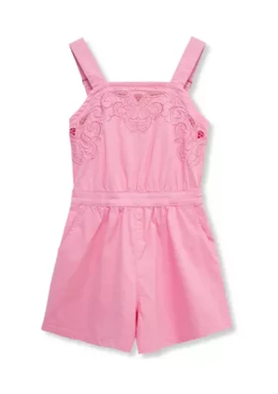 Girls 7-16 Sleeveless Embroidered Romper