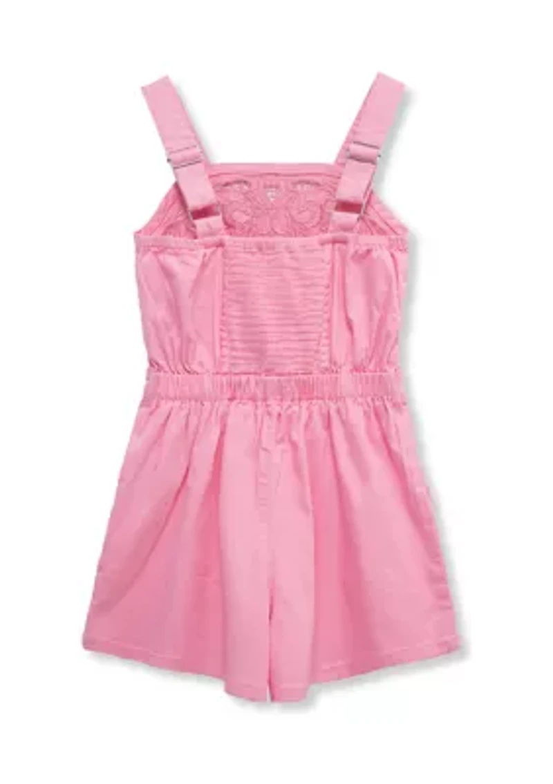 Girls 7-16 Sleeveless Embroidered Romper