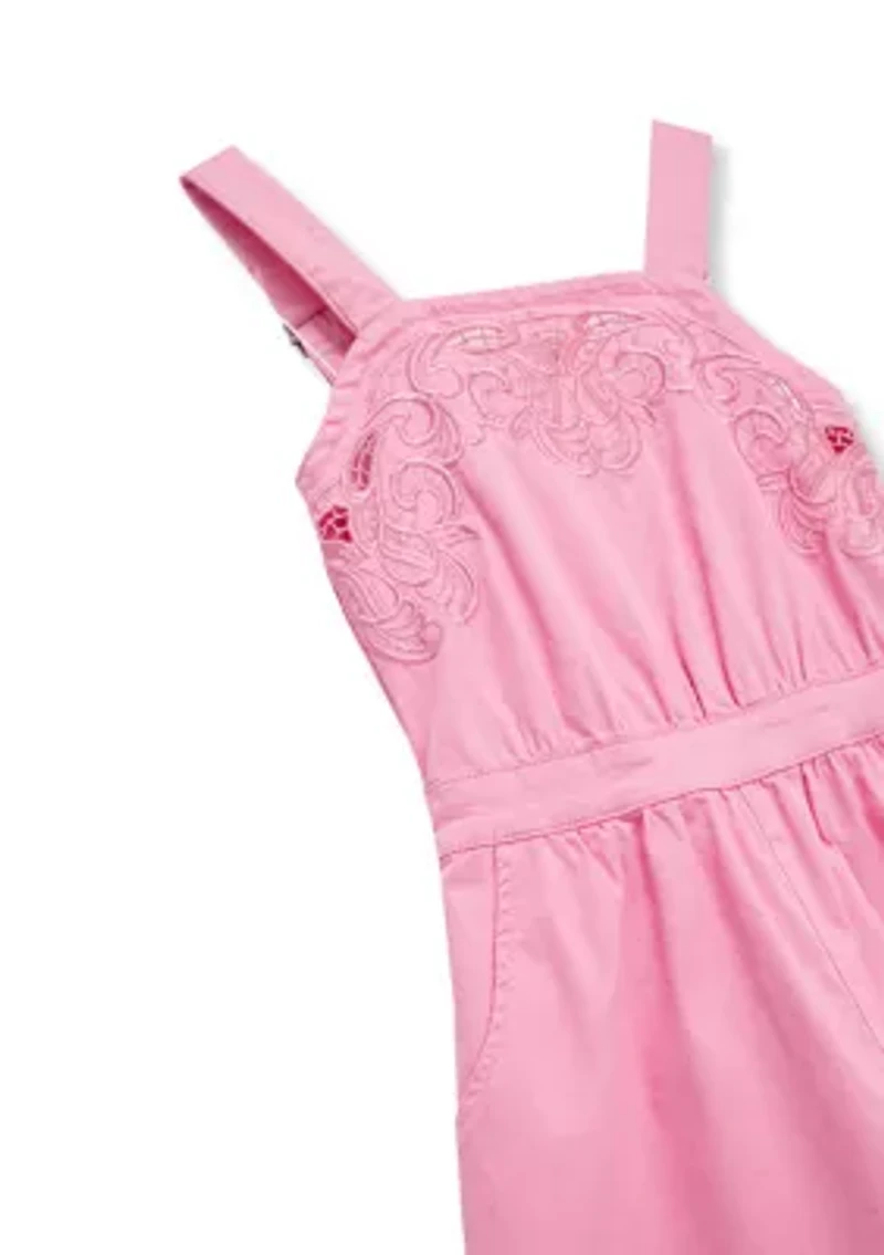 Girls 7-16 Sleeveless Embroidered Romper