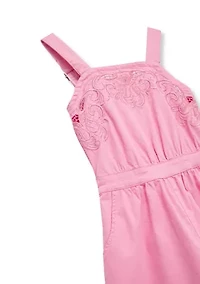 Girls 7-16 Sleeveless Embroidered Romper