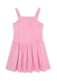 Girls 7-16 Smocked Ruched Dress