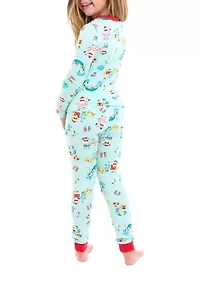 Unisex Big Kids Beachy Christmas Pajama Set