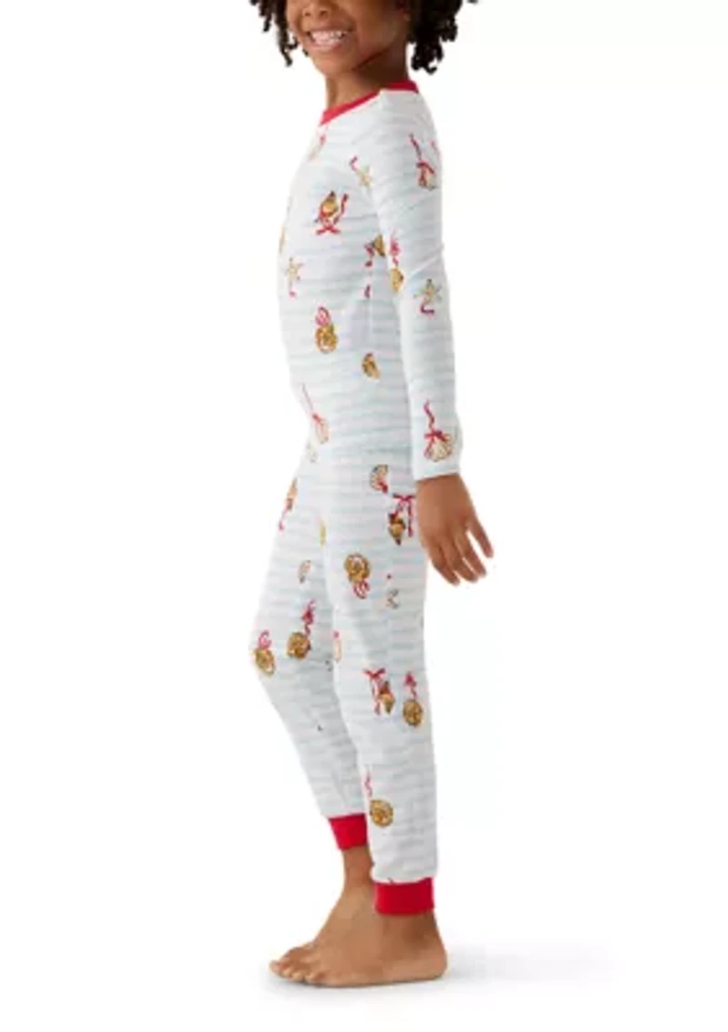 Unisex Big Kid Shell Stripe Pajama Set