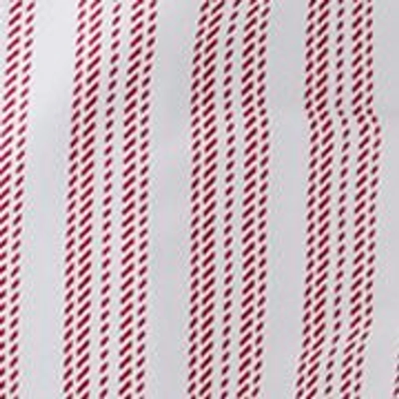 Unisex Big Kid Red Stripe Notch Collar Pajama Set
