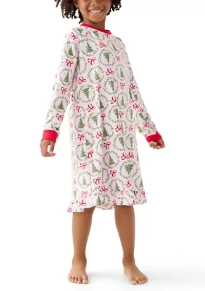 Big Kid Holiday Bows & Wreaths Nightgown