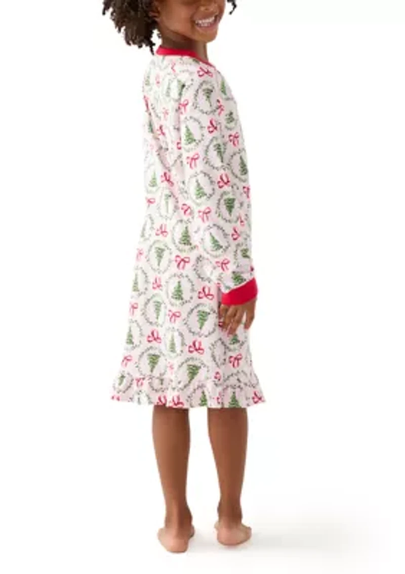 Big Kid Holiday Bows & Wreaths Nightgown