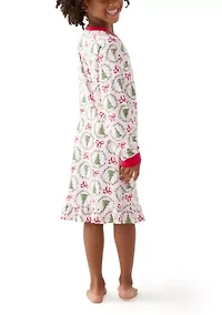 Big Kid Holiday Bows & Wreaths Nightgown
