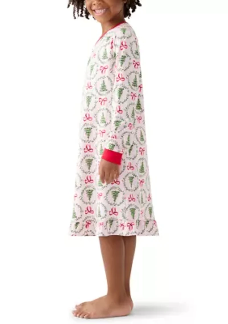 Big Kid Holiday Bows & Wreaths Nightgown
