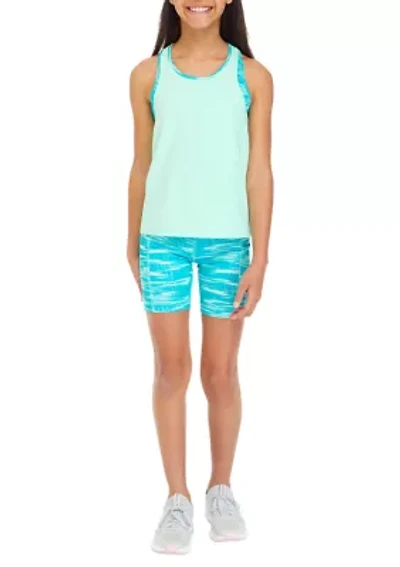 Girls 7-16 Tank Top and Printed Bike Shorts Set