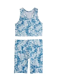 Girls 7-16 Sleeveless Bra Tank and Bike Shorts Set