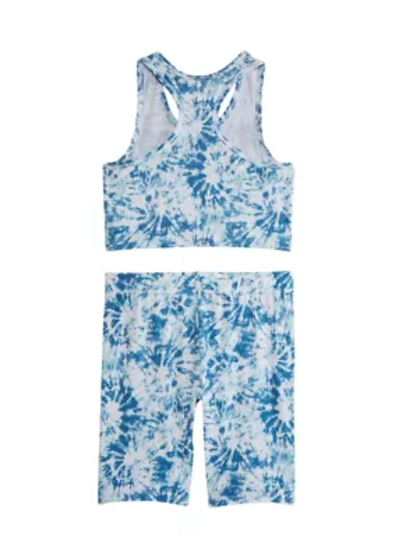 Girls 7-16 Sleeveless Bra Tank and Bike Shorts Set