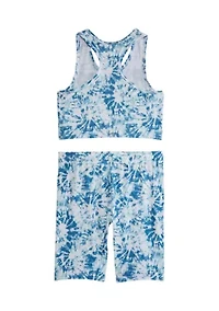 Girls 7-16 Sleeveless Bra Tank and Bike Shorts Set