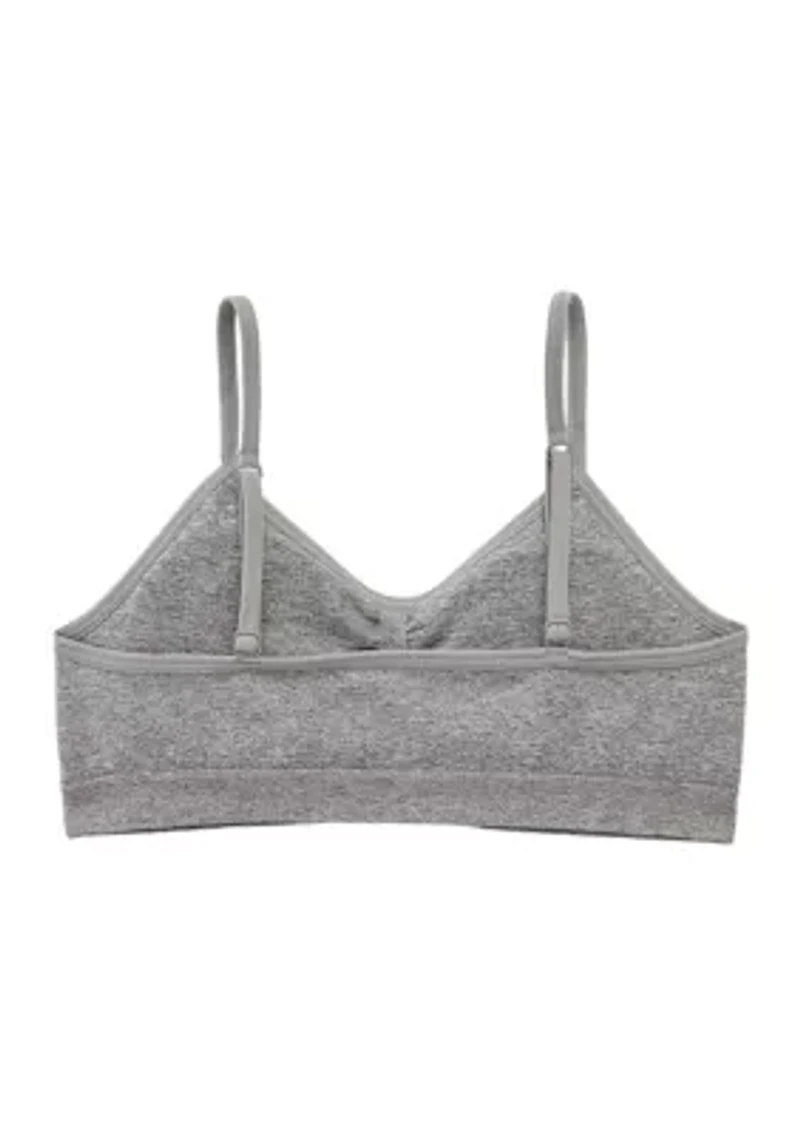 Girls Seamless Ruched Crop Bras - 2 Pack