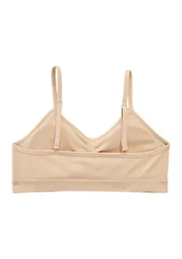 Girls Seamless Ruched Crop Bras - 2 Pack