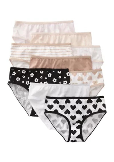 Girls 4-16 Brief Underwear - 9 Pack