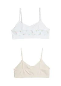 Girls 7-16 Ruched Cropped Bra - 2 Pack