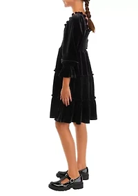 Girls 7-16 Long Sleeve Smocked Dress