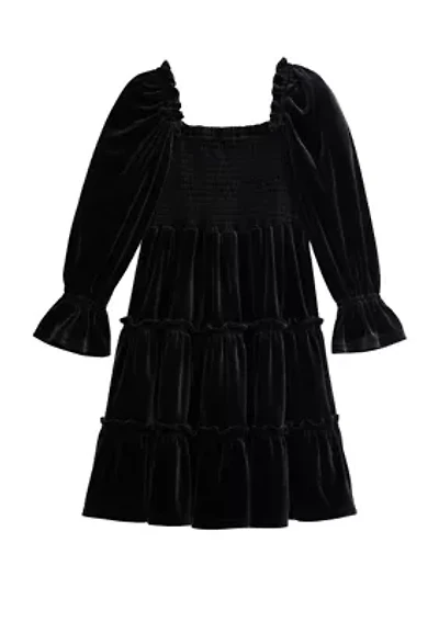 Girls 4-6x Smocked Velvet Dress