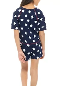 Girls 7-16 Short Sleeve Sweatshirt and Shorts Set