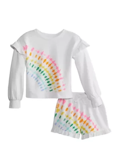 Girls 7-16 Printed Sweatshirt and Shorts Set