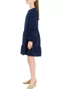 Girls 7-16 Clip Dot Asymmetrical Dress