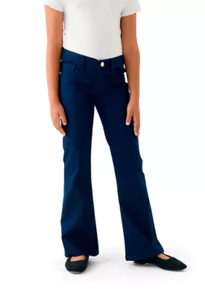Girls 7-16 Stretch Twill 5 Pocket Flare Jeans