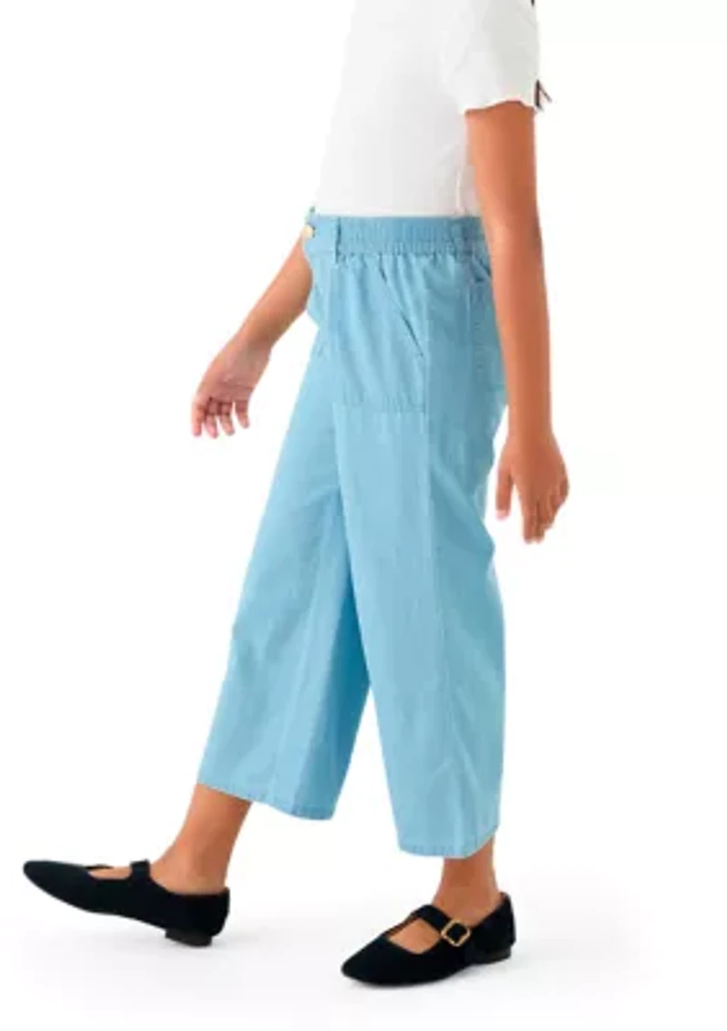 Girls 7-16 Utility Chambray Crop Jeans