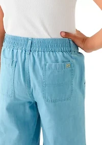Girls 7-16 Utility Chambray Crop Jeans