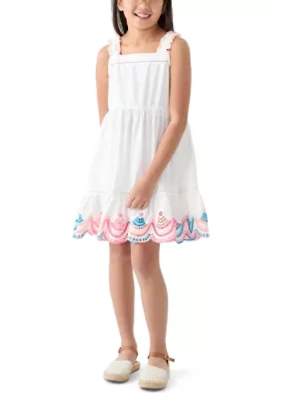 Girls 7-16 Embroidered Tank Dress