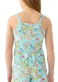 Girls 7-16 Peplum Knit Printed Tank Top