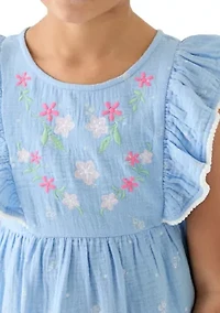 Girls 7-16 Embroidered Top