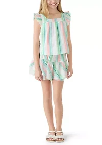 Girls 7-16 Woven Ruffle Skort