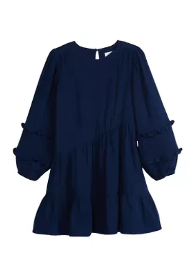 Girls 4-6x Clip Dot Asymmetrical Dress